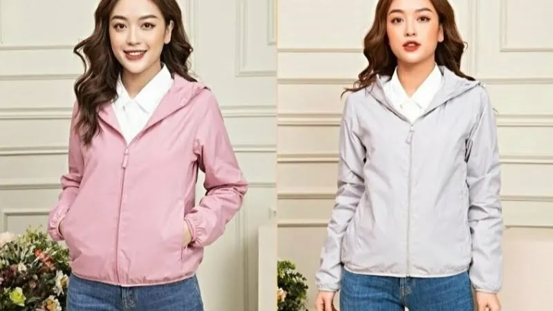 Áo khoác gió kết hợp với áo sơ mi