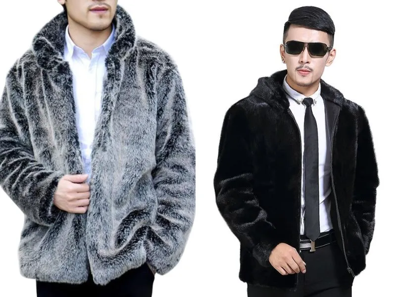 Kết hợp áo khoác lót lông với áo sơ mi và quần jeans