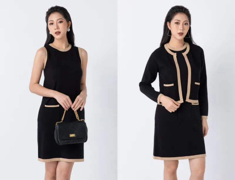 Váy len xếp ly