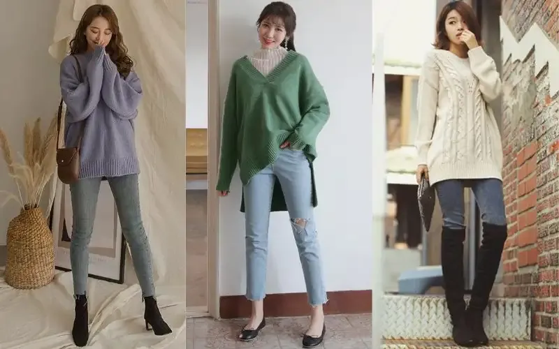 Cách phối đồ với áo len oversize 1