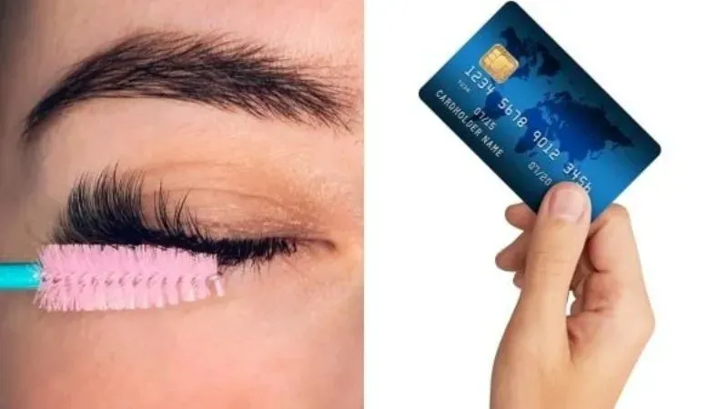 Dùng tấm card cứng để làm mi cong