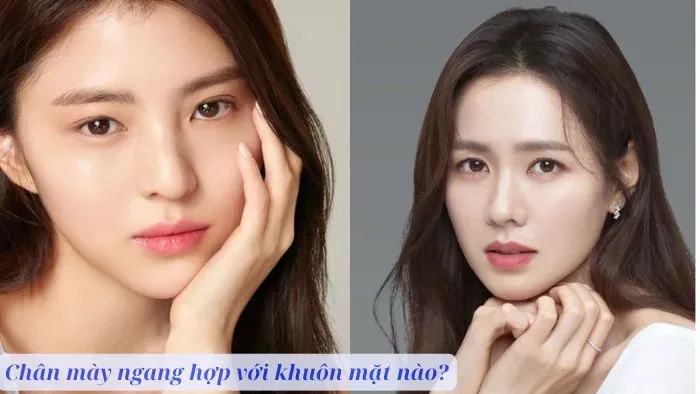 Chân mày ngang hợp với khuôn mặt nào?