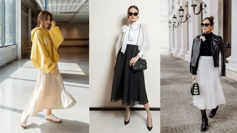 Cách phối đồ với chân váy midi 1