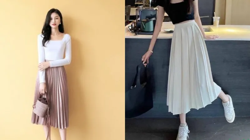 Mix với áo trễ vai 