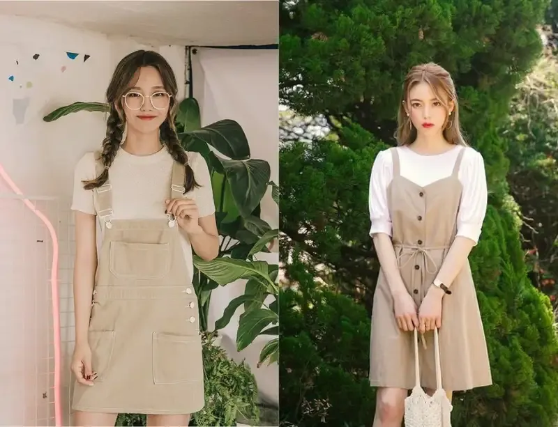 Cách phối đồ với đầm yếm 2