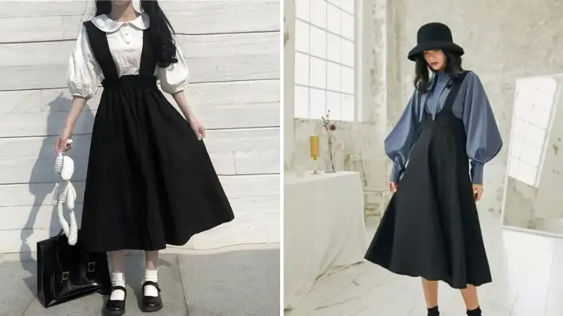 Cách phối đồ với đầm yếm 4