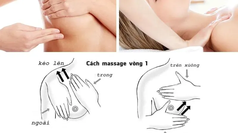 12 cách mát xa ngực, nhũ hoa tăng vòng 1
