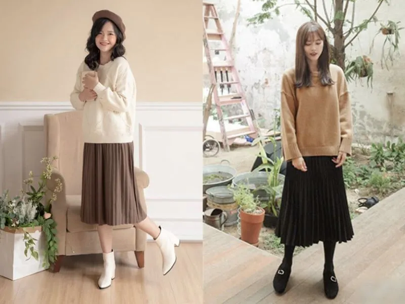 Các mẫu váy len đẹp