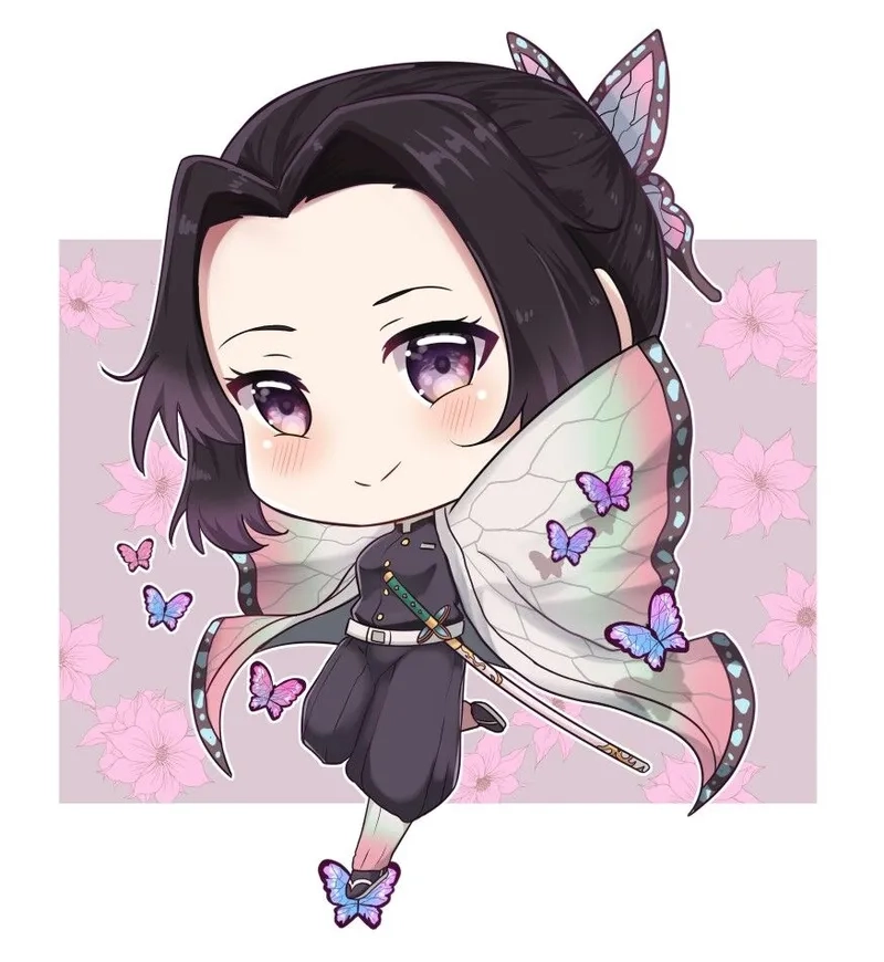 Khám phá nét vẽ dễ thương với Kochou Shinobu chibi