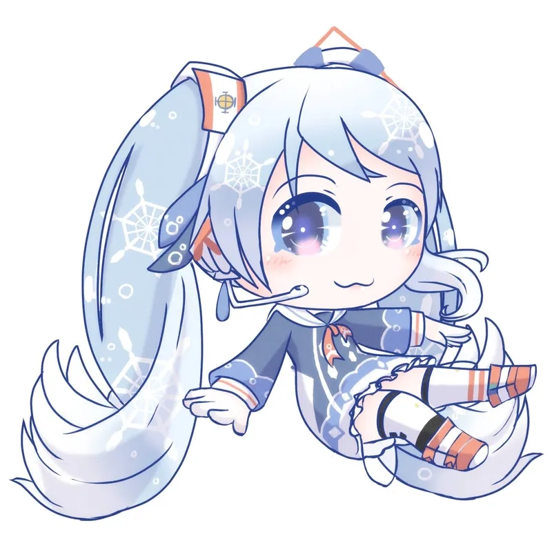 Hình anime nữ cute chibi sinh động, tràn đầy sức sống