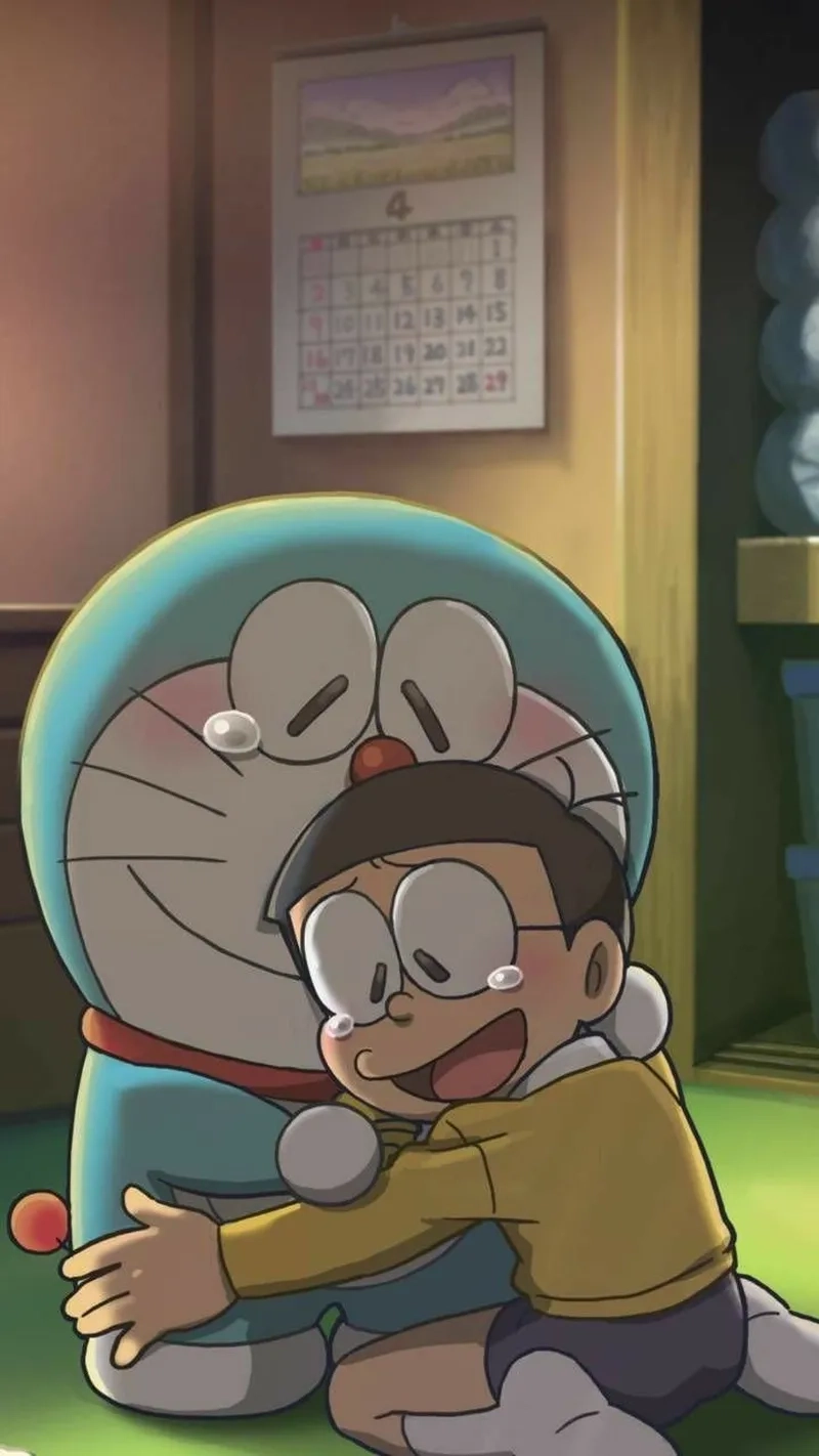 Hình ảnh Nobita và Doraemon cute đáng yêu, dễ thương
