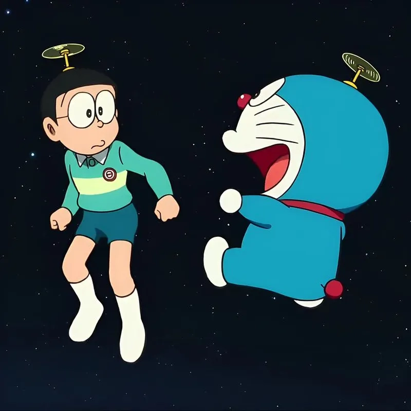 Ảnh Nobita và Doraemon ngầu thể hiện phong cách cool ngầu độc đáo