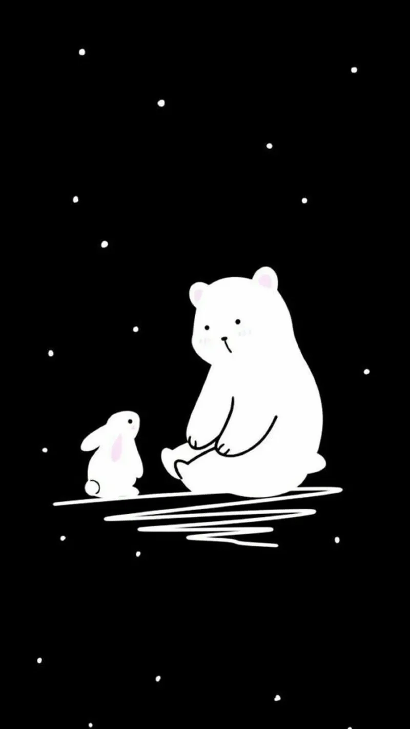 Hình nền đen trắng cute dễ thương nhưng không kém phần cá tính