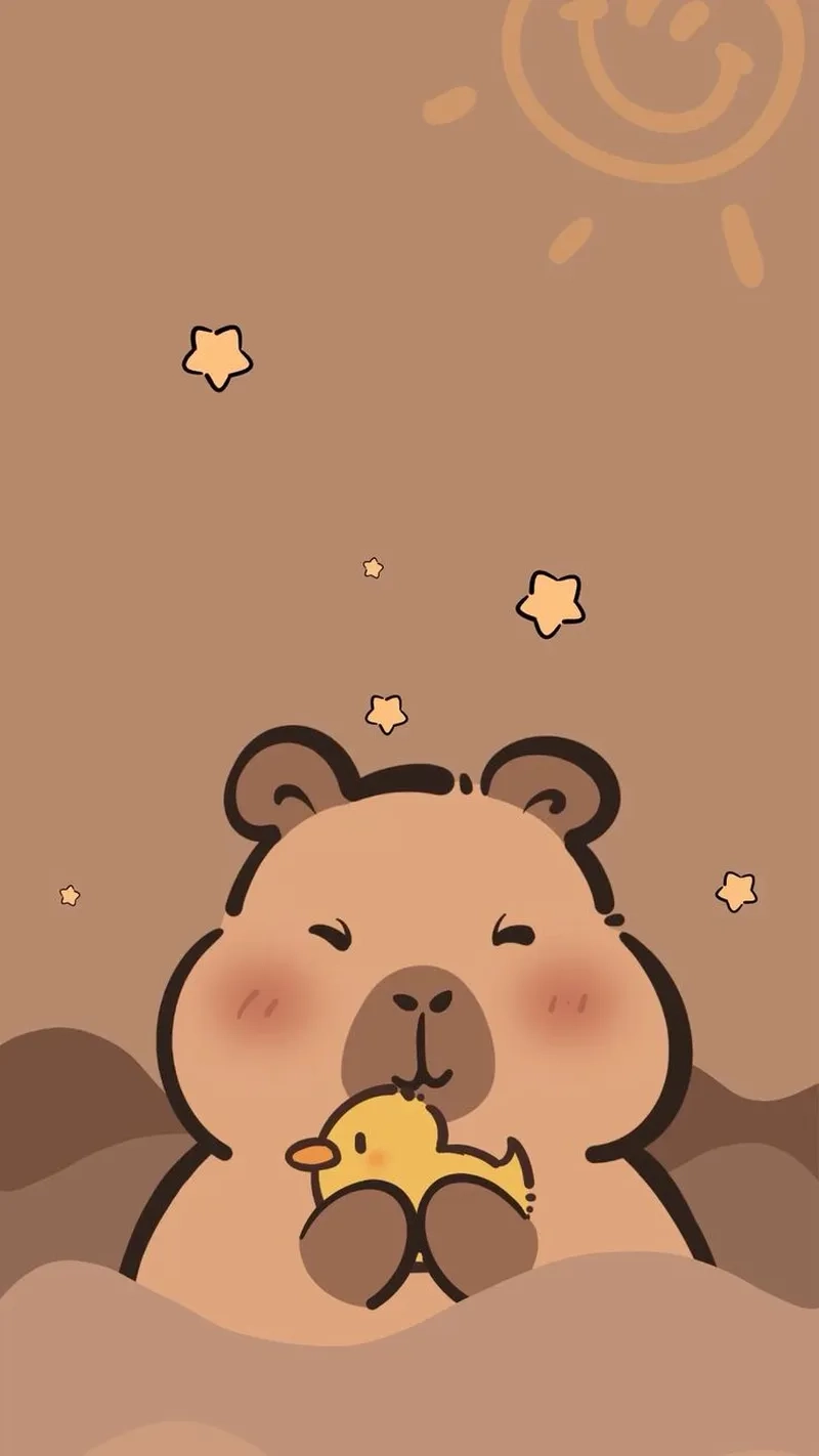 Gây sốt cộng đồng mạng với hình nền capybara cute