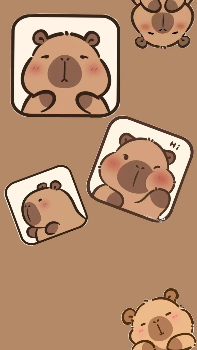 Trang trí laptop với hình nền capybara cute cho máy tính