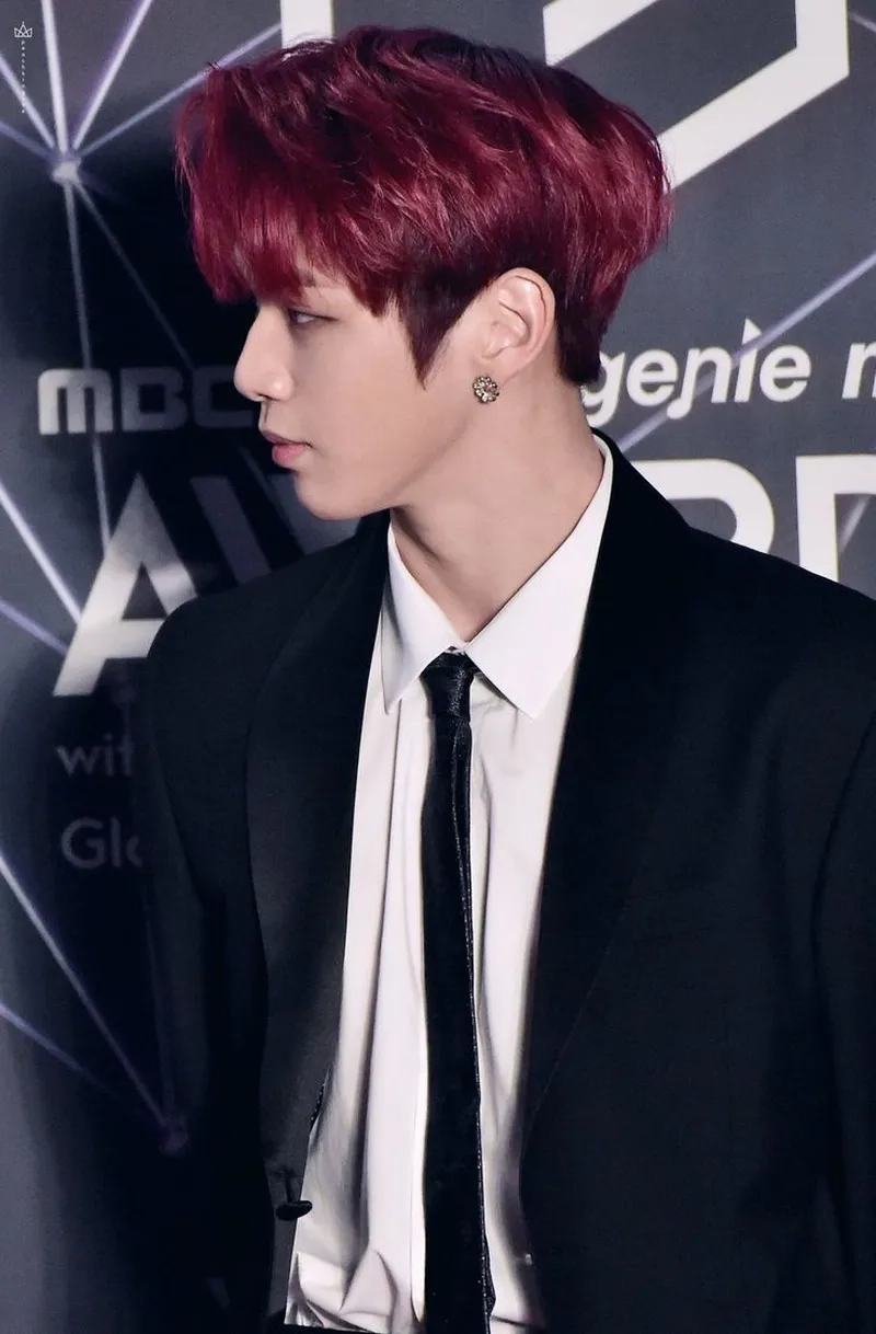 Màu đỏ tím nam tạo điểm nhấn cho mái tóc nam tính