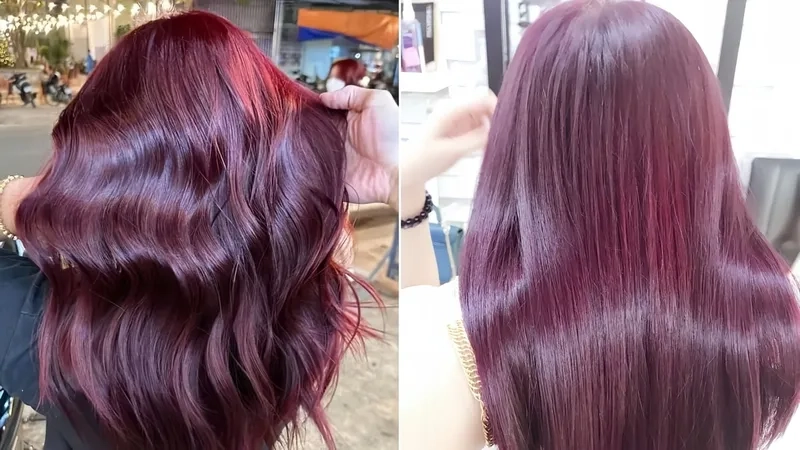 Màu tóc tím ánh đỏ cho phong cách cá tính
