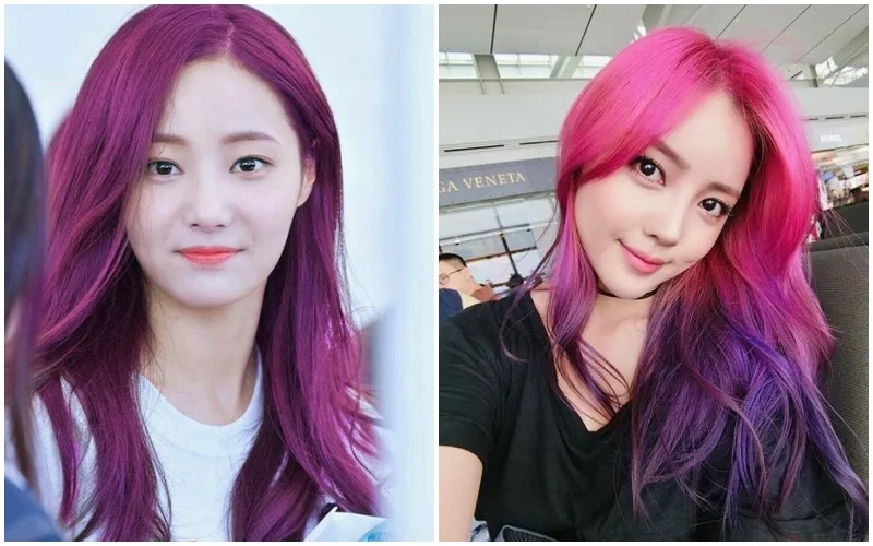 Tóc tím hồng mang lại vẻ đẹp huyền bí và thời trang