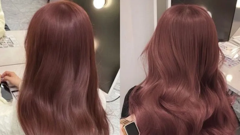 Nhuộm tóc màu hồng đất cho vibe trầm ấm