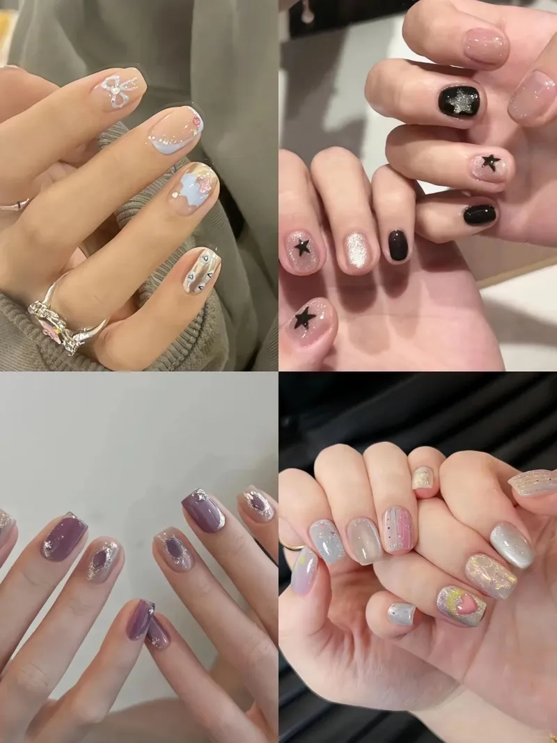 Mẫu nail móng ngắn đơn giản tinh tế không quá cầu kỳ