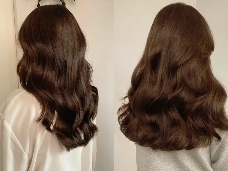 Mái tóc quyến rũ nổi bật với sắc nâu chocolate sang trọng