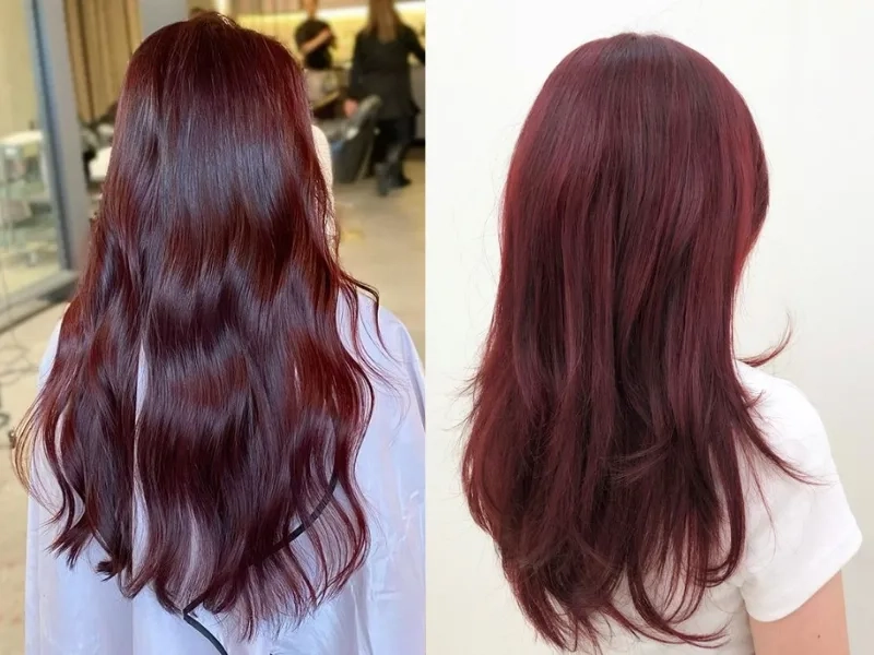 Nhuộm tóc màu nâu đỏ cherry cho vibe ngọt ngào