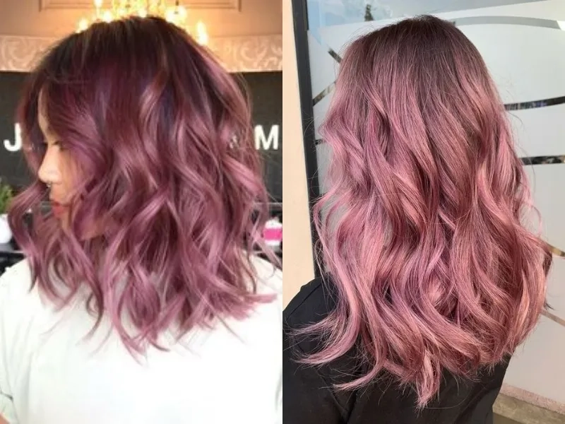 Đổi mới phong cách với kỹ thuật nhuộm màu nâu hồng chuẩn trend