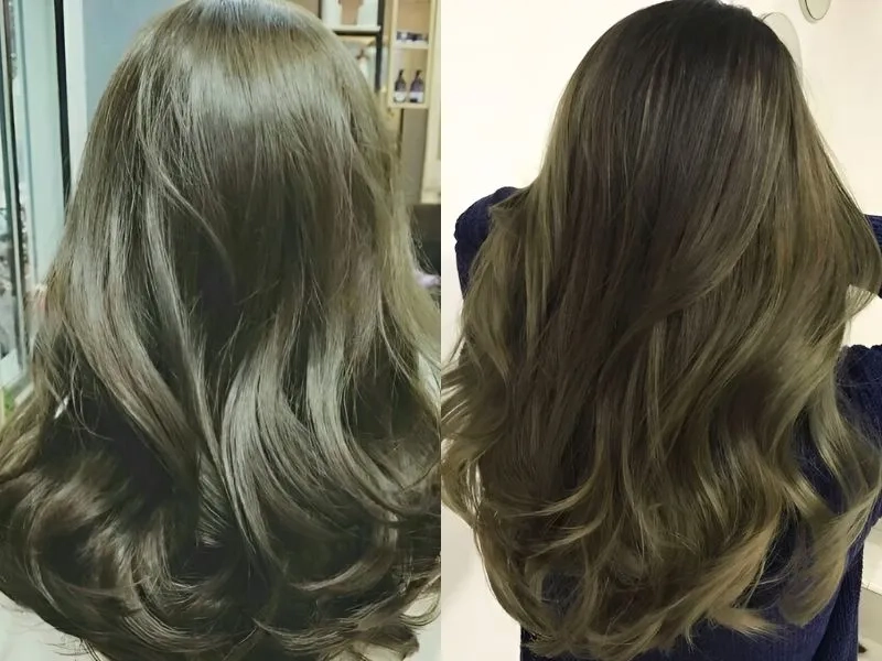 Màu tóc nâu lạnh ánh rêu tạo phong cách phá cách