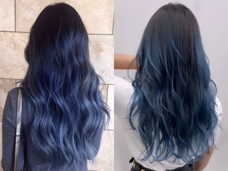 Màu tóc nhuộm xanh đen cuốn hút mọi ánh nhìn