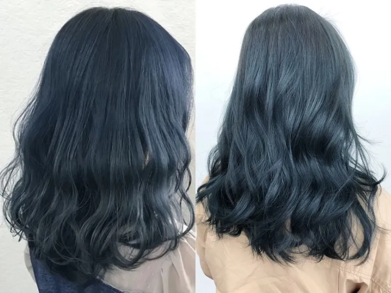 Tóc nhuộm xanh đen cho vẻ đẹp huyền bí