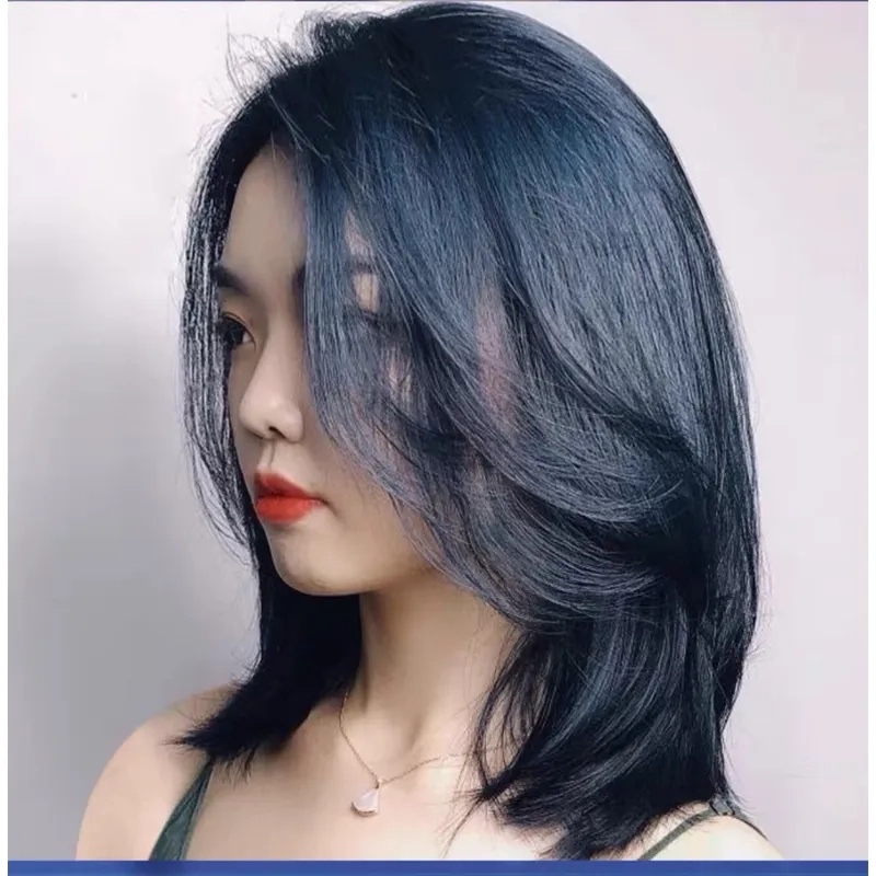 Màu nhuộm xanh đen khói thời thượng cho mái tóc khỏe