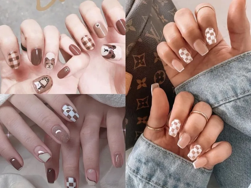Phong cách ấn tượng với mẫu nail ca rô