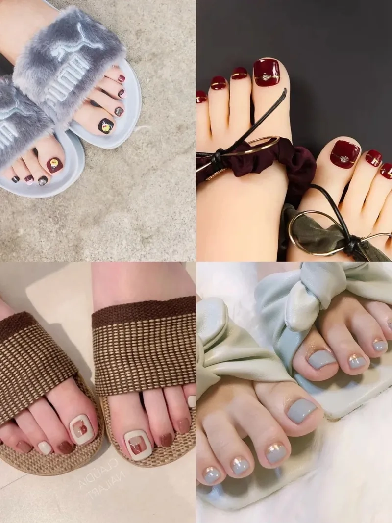 Phong cách nhẹ nhàng cùng mẫu móng chân dễ thương