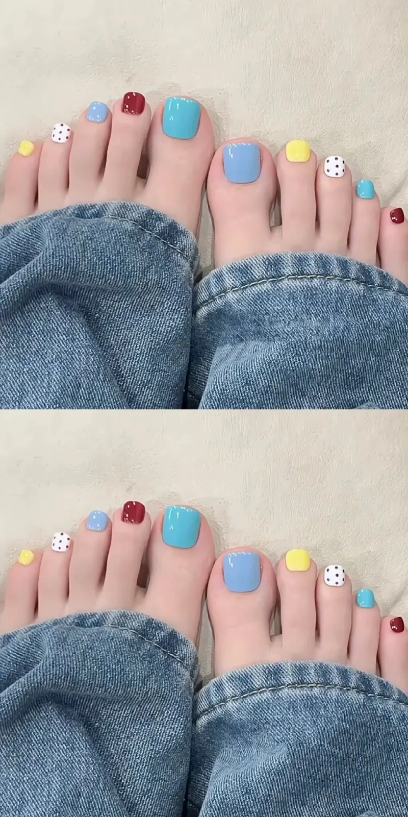 Tinh tế với mẫu móng chân đơn giản dễ thương cho nàng trẻ trung
