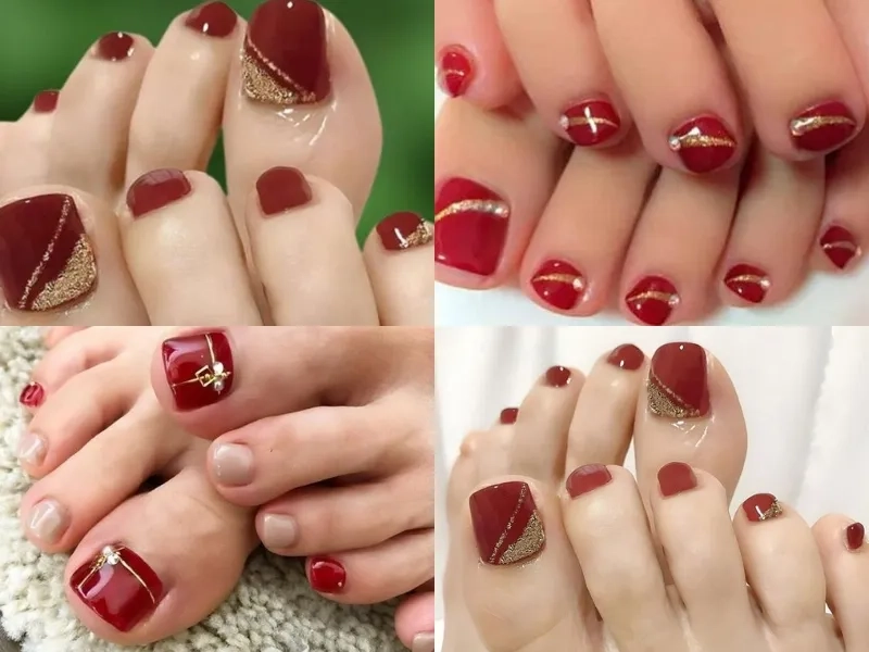 Vẻ đẹp hoàn hảo từ nail chân đẹp màu đỏ sang trọng