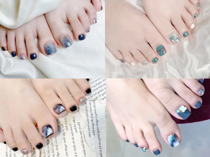 Bạn đã thử ngay các mẫu nail đính đá móng chân đơn giản siêu xinh chưa
