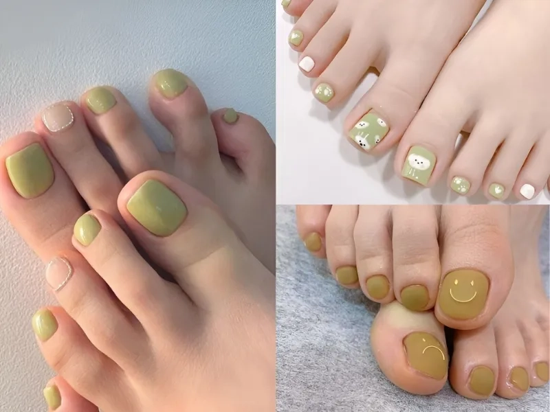 Đẹp thanh lịch cùng nail chân xanh bơ tone pastel
