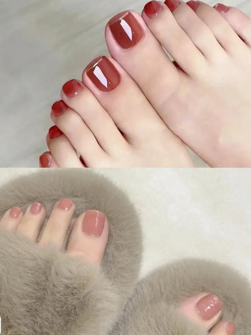 Mẫu nail nhẹ nhàng và đơn giản là mẫu nail chân đẹp đơn giản