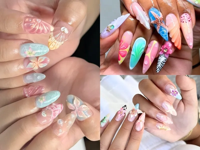 Tự tin diện bộ nail đẹp đi biển sành điệu và nổi bật