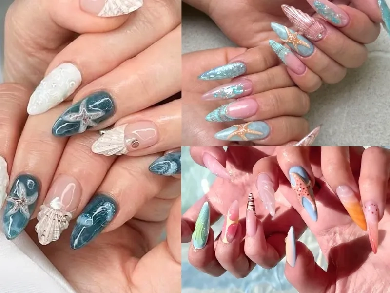 Tươi mới và trẻ trung với mẫu móng tay đi biển đẹp