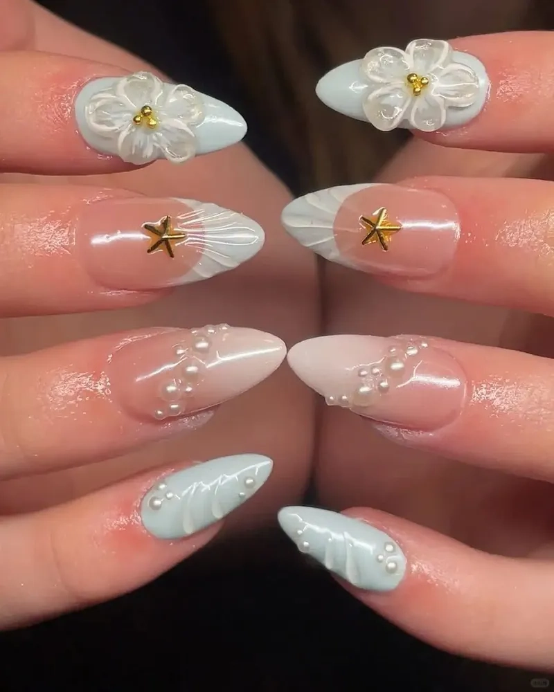 Phong cách riêng với mẫu móng đi biển nổi bật