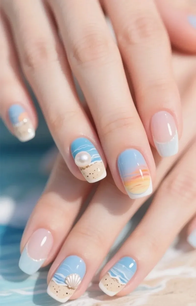 Sành điệu cùng nail mùa hè đi biển tươi mới
