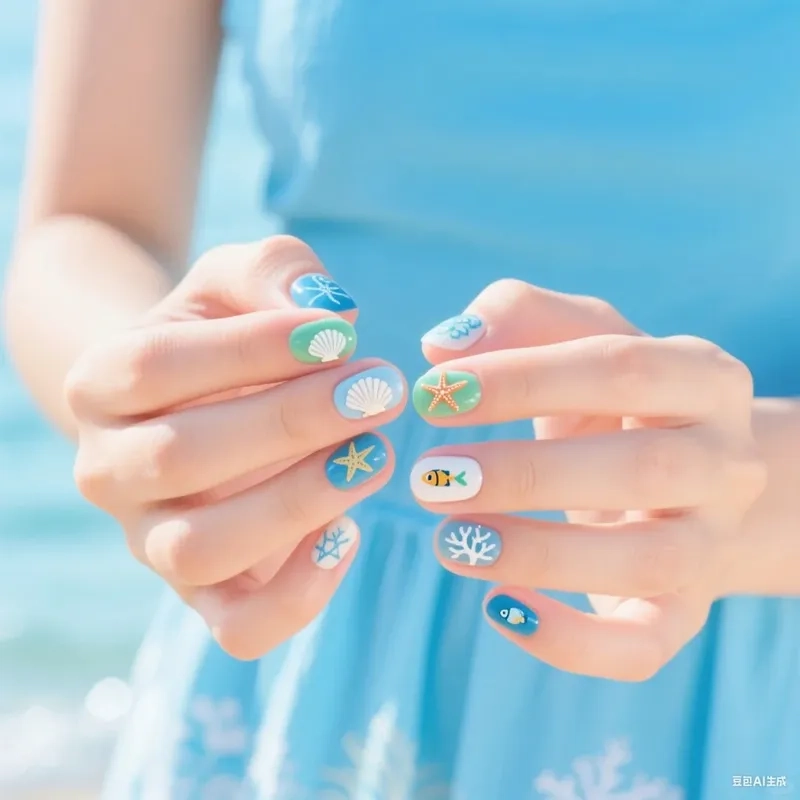 Xinh xắn và thoải mái với nail tay đi biển