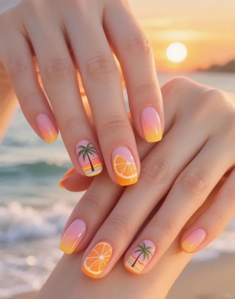 Tỏa sáng với nail xinh đi biển ngọt ngào