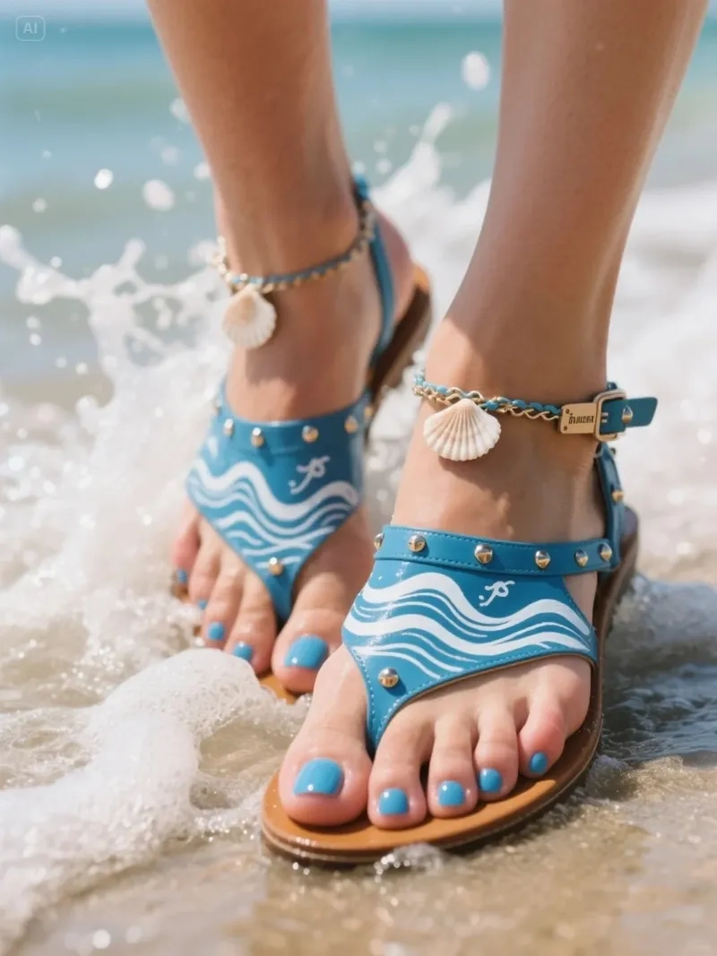 Tinh tế cùng móng chân đẹp đi biển quyến rũ