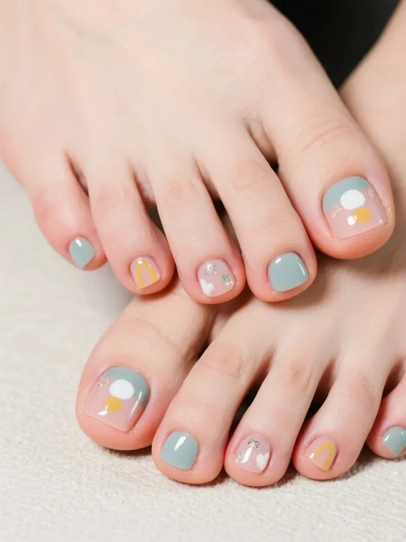 Đơn giản mà tinh tế với mẫu vẽ móng chân đi biển