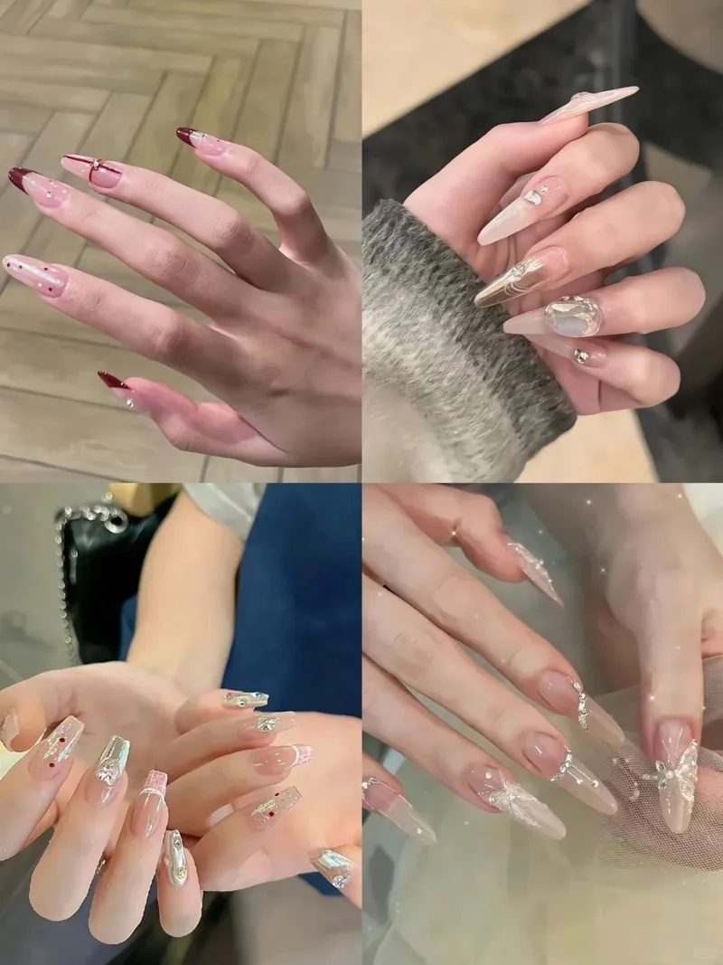 Lựa chọn của phái đẹp là mẫu nail đính đá đơn giản mà đẹp