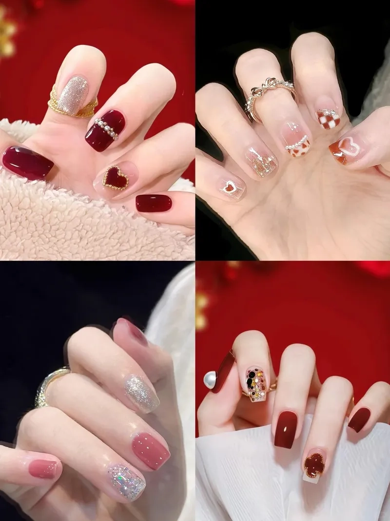 Tinh tế với những mẫu móng tay đính đá đơn giản dễ thương