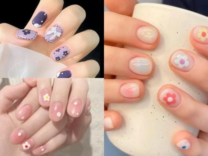 Thanh lịch với mẫu móng tay đẹp nhẹ nhàng cho học sinh siêu dễ thương