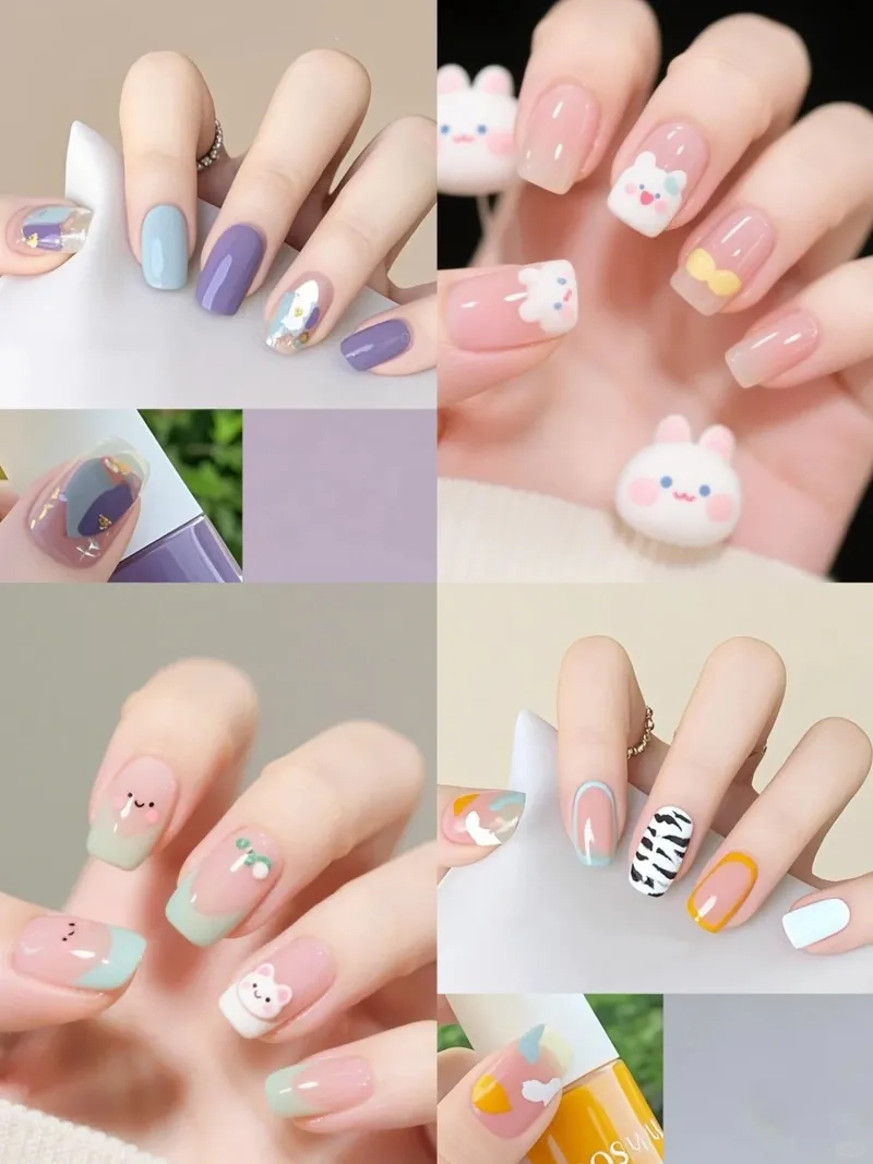 Tinh giản với những mẫu nail hàn quốc đơn giản dễ thương